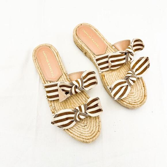 Loeffler Randal Daisy Two Bow Espadrille Platform Sandal Banded Sandal Size 37 - Picture 5 of 5